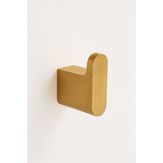 Stainless Steel Brushed Yellow Gold Robe Hook Towel Holder Wall Mounted